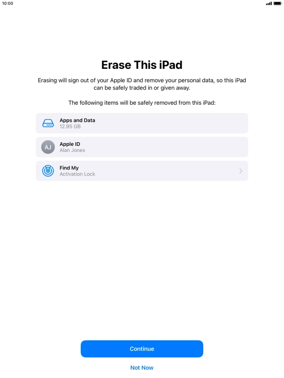 Press Continue. Press Continue.