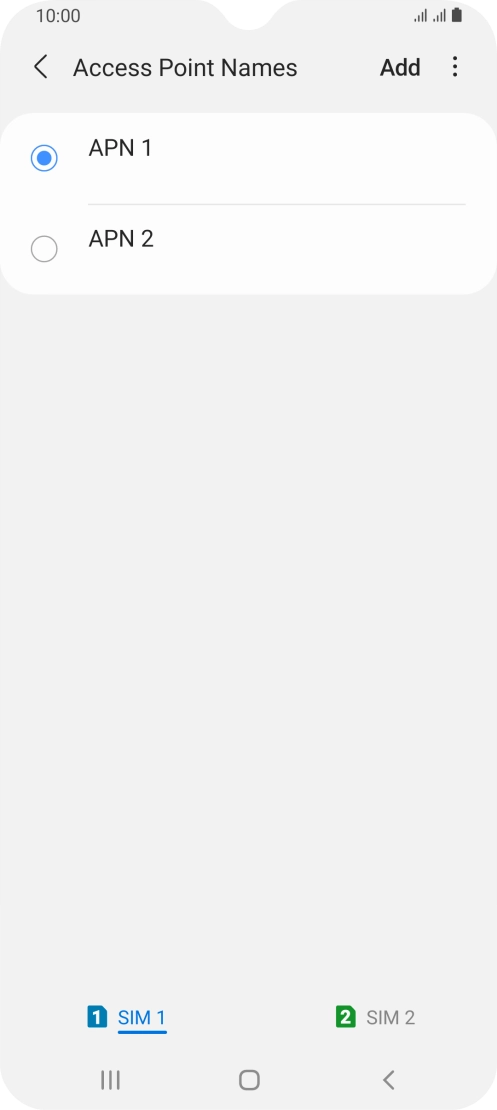 Press the field next to the data connection to activate it. Press the field next to the data connection to activate it.