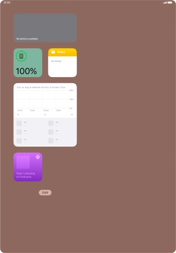 Press and hold the required widget until a pop-up menu is displayed. Press and hold the required widget until a pop-up menu is displayed.