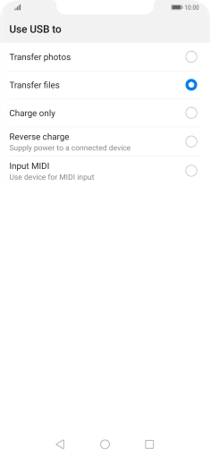 Press Transfer files. Press Transfer files.