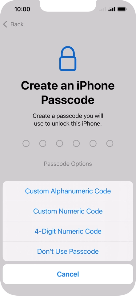 Follow the instructions on the screen to turn on use of phone lock code or press Don't Use Passcode. Follow the instructions on the screen to turn on use of phone lock code or press Don't Use Passcode.