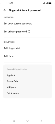 Press Add fingerprint. Press Add fingerprint.
