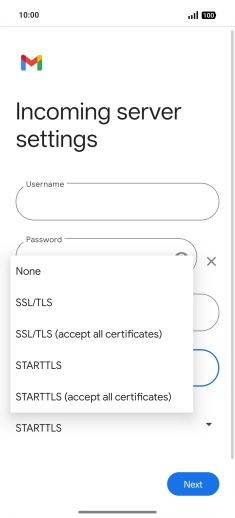 Press SSL/TLS. Press SSL/TLS.