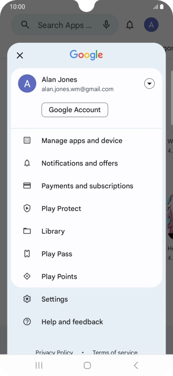 Press Manage apps and device. Press Manage apps and device.