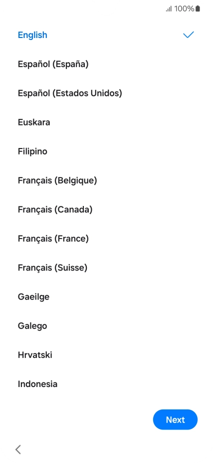 Press the required language. Press the required language.