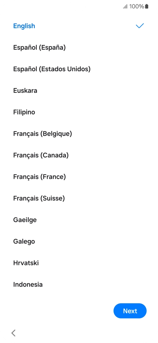 Press the required language. Press the required language.