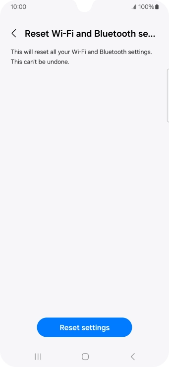 Press Reset settings. Press Reset settings.