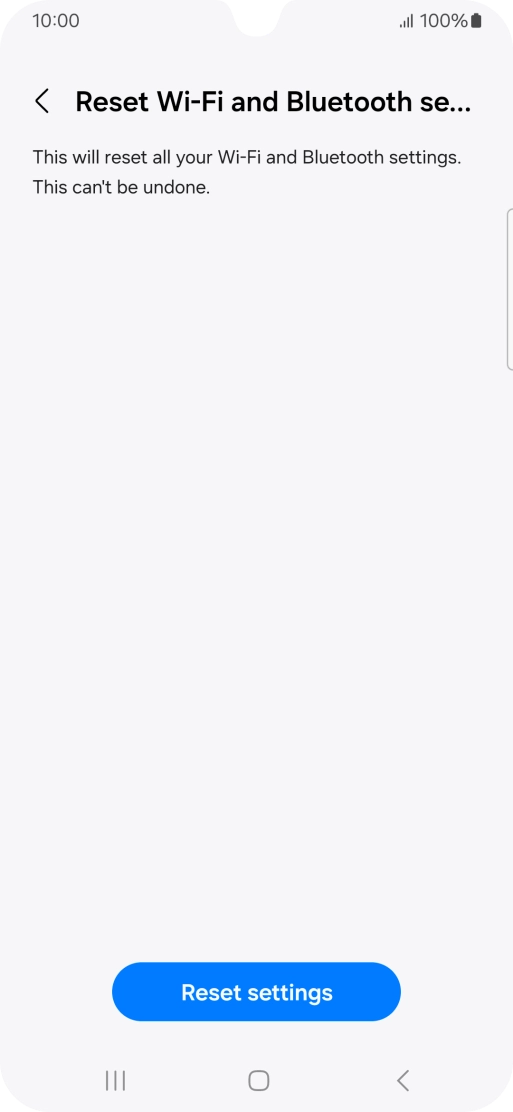 Press Reset settings. Press Reset settings.