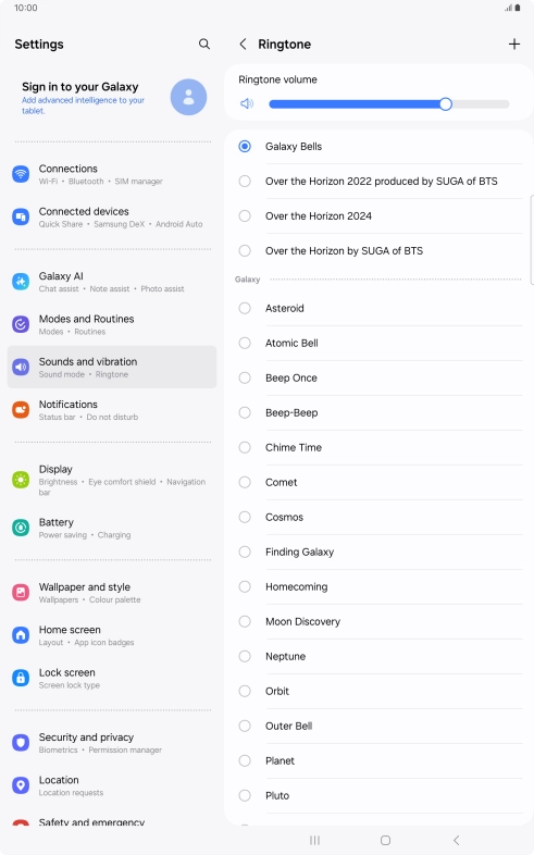 Press the required ring tones to hear them. Press the required ring tones to hear them.