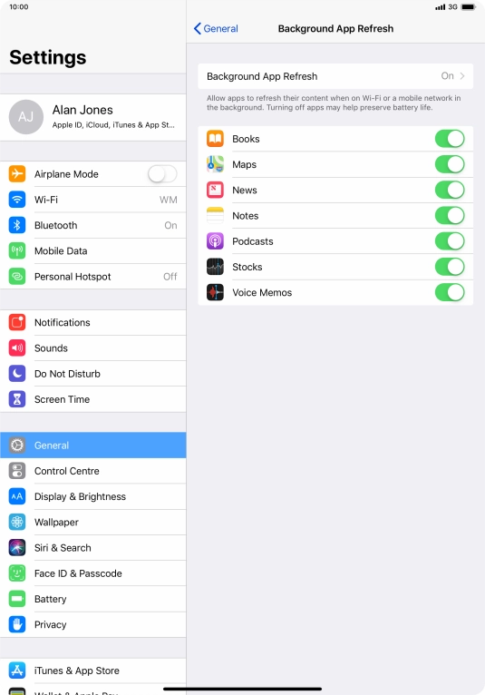 Press Background App Refresh. Press Background App Refresh.