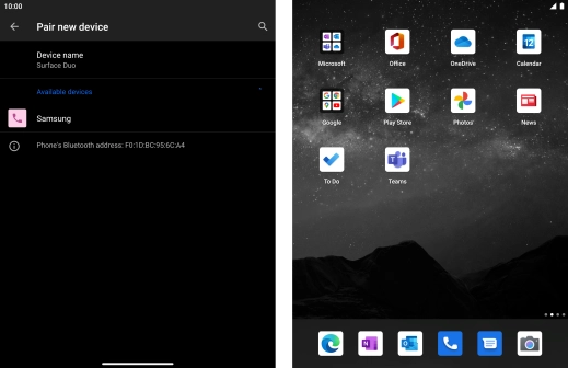 Press the required Bluetooth device and follow the instructions on the screen to pair the device with your phone. Press the required Bluetooth device and follow the instructions on the screen to pair the device with your phone.