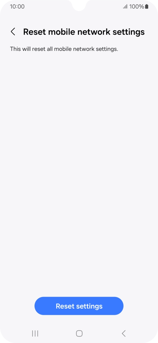 Press Reset settings. Press Reset settings.