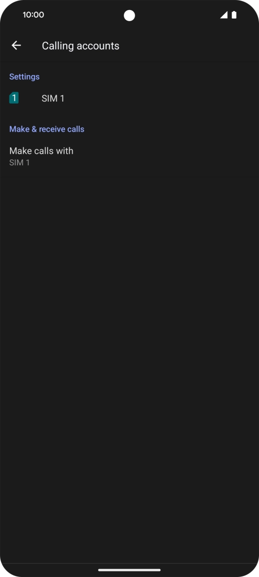 Press the name of the SIM. Press the name of the SIM.