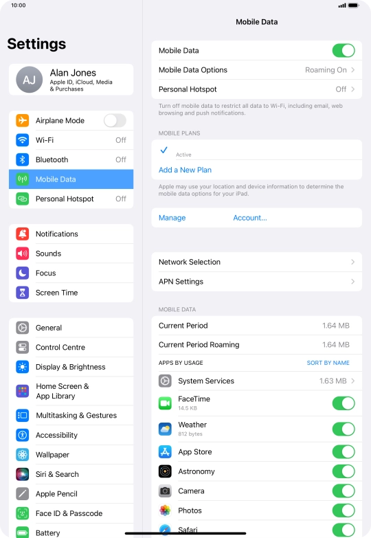 Press Personal Hotspot. Press Personal Hotspot.