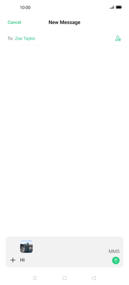 Press the send icon when you've finished your MMS. Press the send icon when you've finished your MMS.