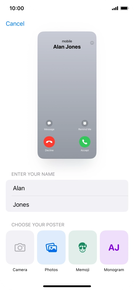 Press the required category and follow the instructions on the screen to select and save the required picture to your Contact Poster. Press the required category and follow the instructions on the screen to select and save the required picture to your Contact Poster.