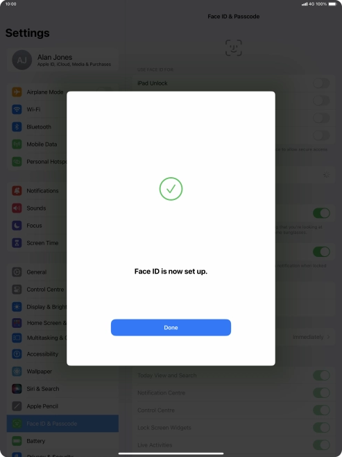 Press Done. If you haven't previously selected a lock code, key in a code of your own choice twice. Press Done. If you haven't previously selected a lock code, key in a code of your own choice twice.