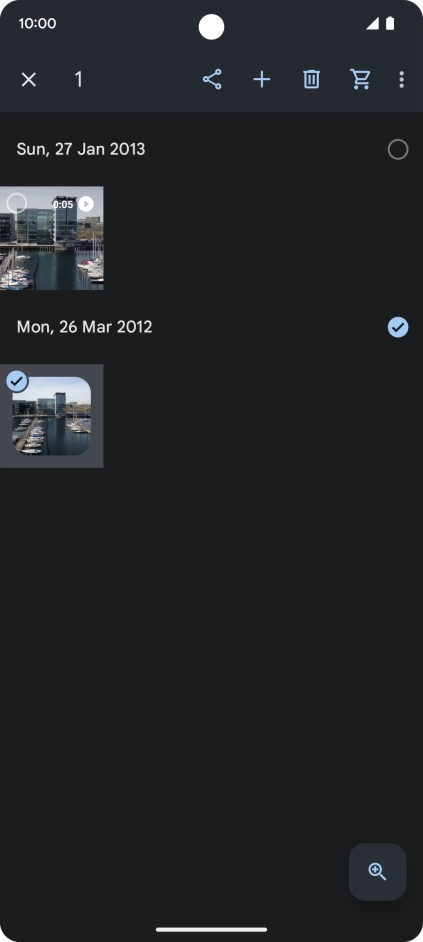 Press the required pictures or video clips to add them. Press the required pictures or video clips to add them.