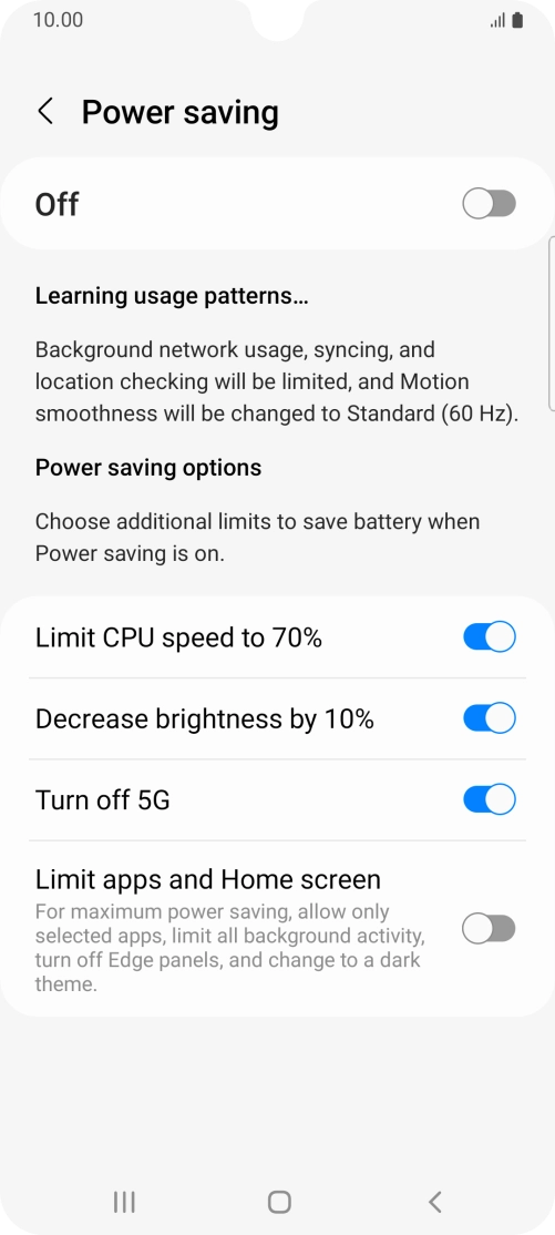 Press the indicators next to the required settings. Press the indicators next to the required settings.