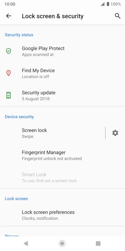 Press Fingerprint Manager. Press Fingerprint Manager.