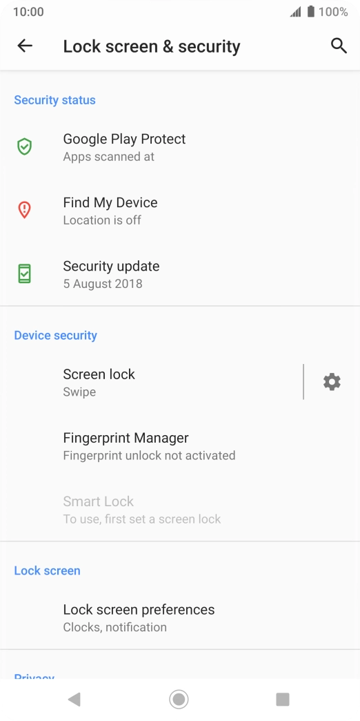 Press Fingerprint Manager. Press Fingerprint Manager.