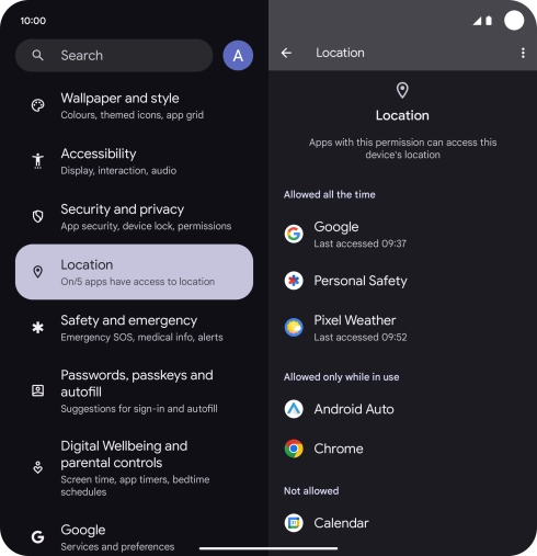 Press the required app. Press the required app.