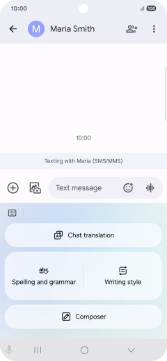 To generate a text, press Composer and follow the instructions on the screen to use the function. To generate a text, press Composer and follow the instructions on the screen to use the function.