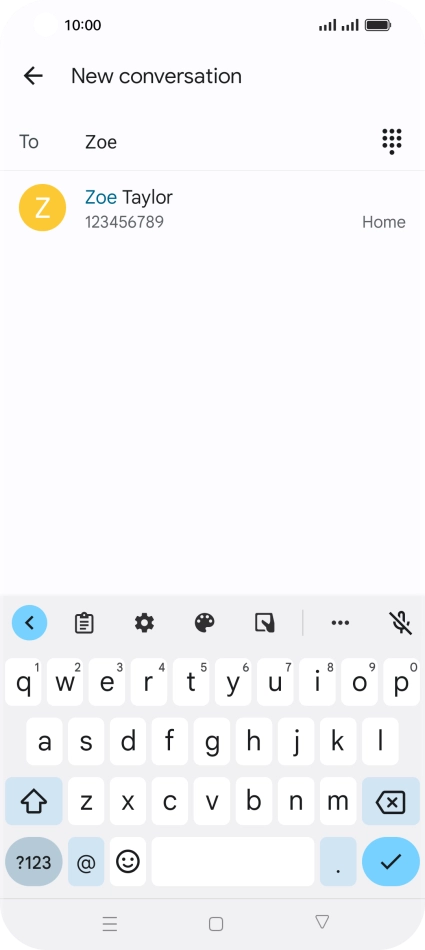 Press the required contact. Press the required contact.