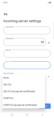 Press SSL/TLS. Press SSL/TLS.
