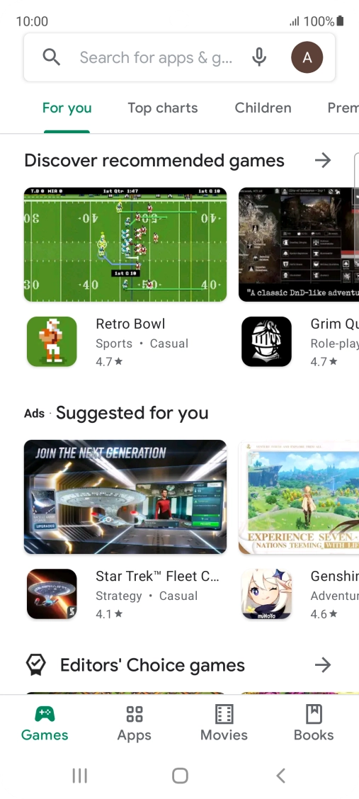 Press the search field. Press the search field.
