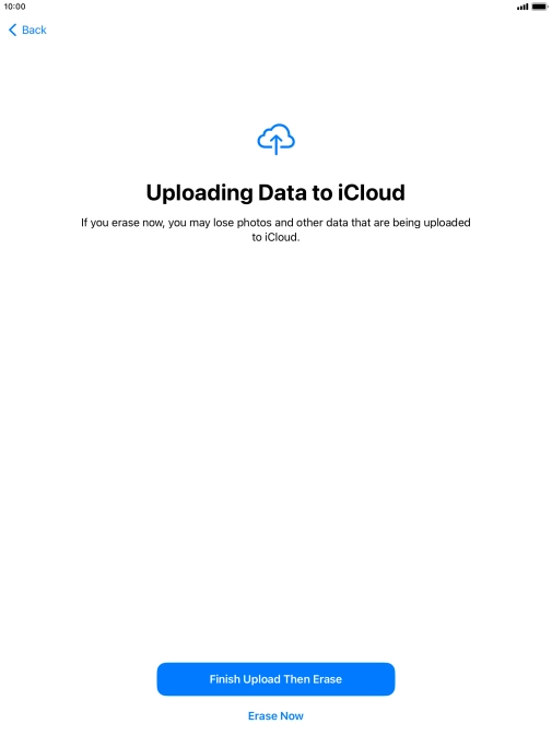 Press the required setting. Press the required setting.