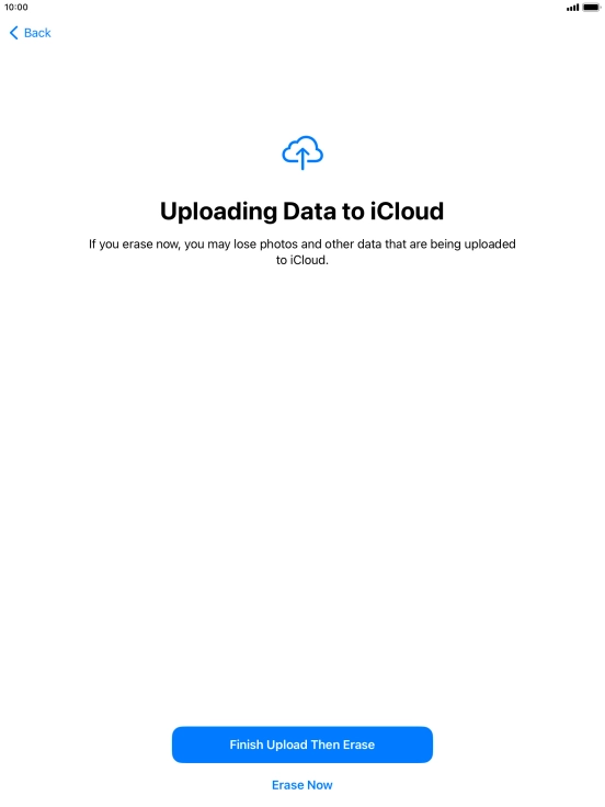 Press the required setting. Press the required setting.