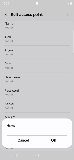 Key in EE Internet and press OK. Key in EE Internet and press OK.