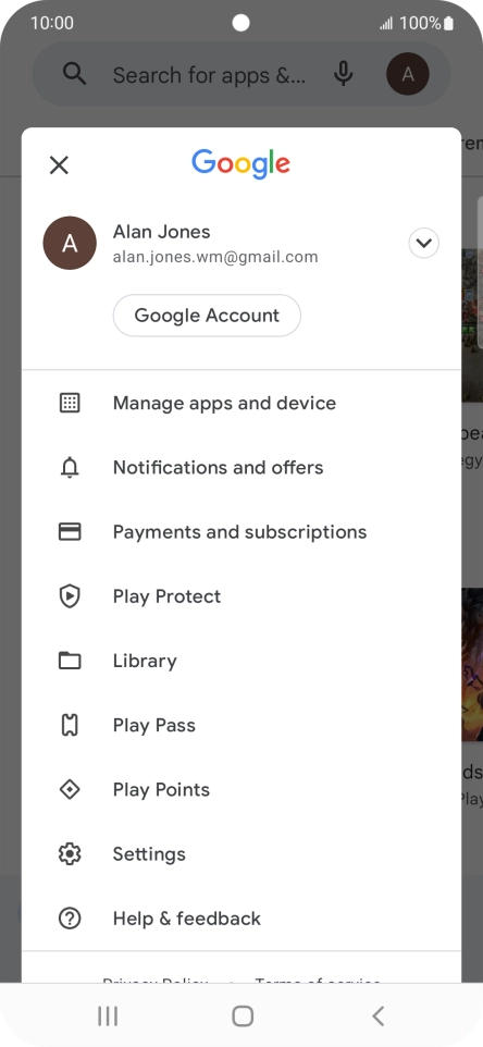 Press Manage apps and device. Press Manage apps and device.