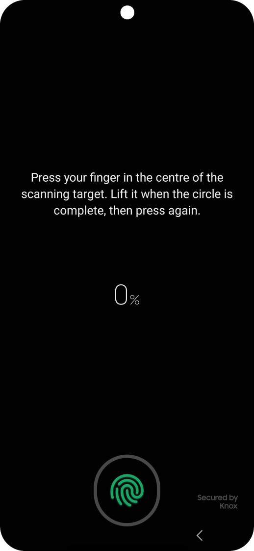 Follow the instructions on the screen to create the phone lock code using your fingerprint. Follow the instructions on the screen to create the phone lock code using your fingerprint.