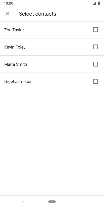 Press the fields next to the required contacts. Press the fields next to the required contacts.