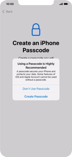 If you turn off the function, press Don't Use Passcode. If you turn off the function, press Don't Use Passcode.