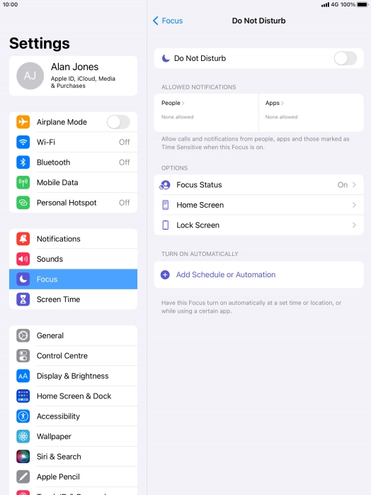 Press People and follow the instructions on the screen to select which contacts you would like to receive calls and notifications from when Do Not Disturb is turned on. Press People and follow the instructions on the screen to select which contacts you would like to receive calls and notifications from when Do Not Disturb is turned on.