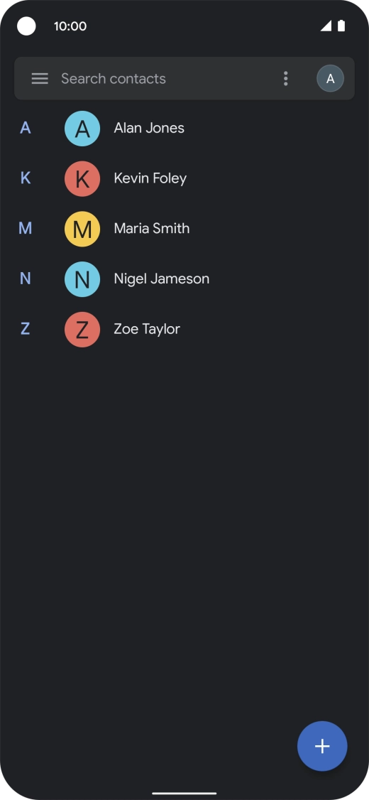 Press the new contact icon. Press the new contact icon.