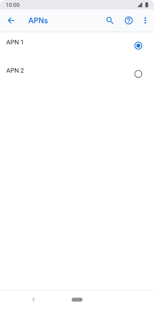 Press the field next to the required data connection to activate it. Press the field next to the required data connection to activate it.
