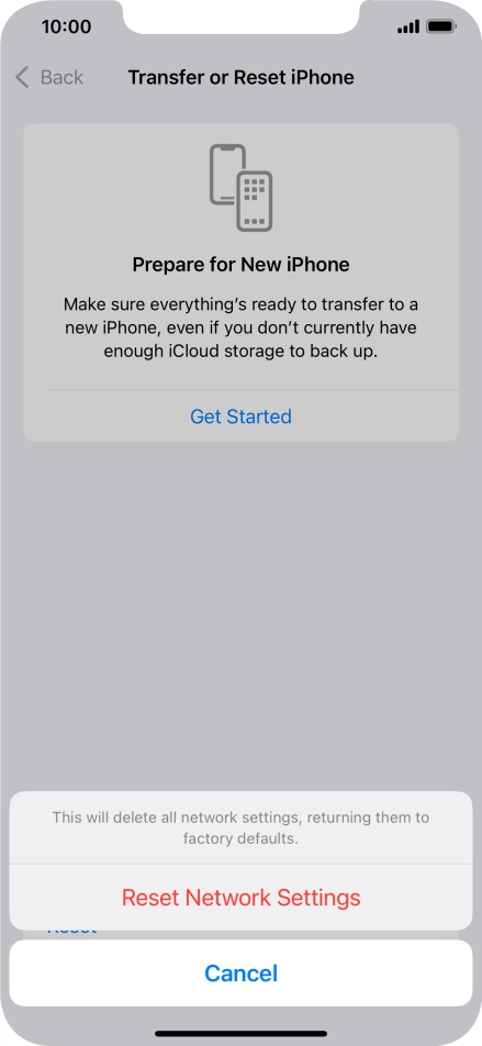 Press Reset Network Settings. Press Reset Network Settings.