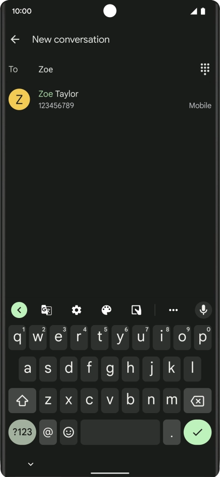 Press the required contact. Press the required contact.