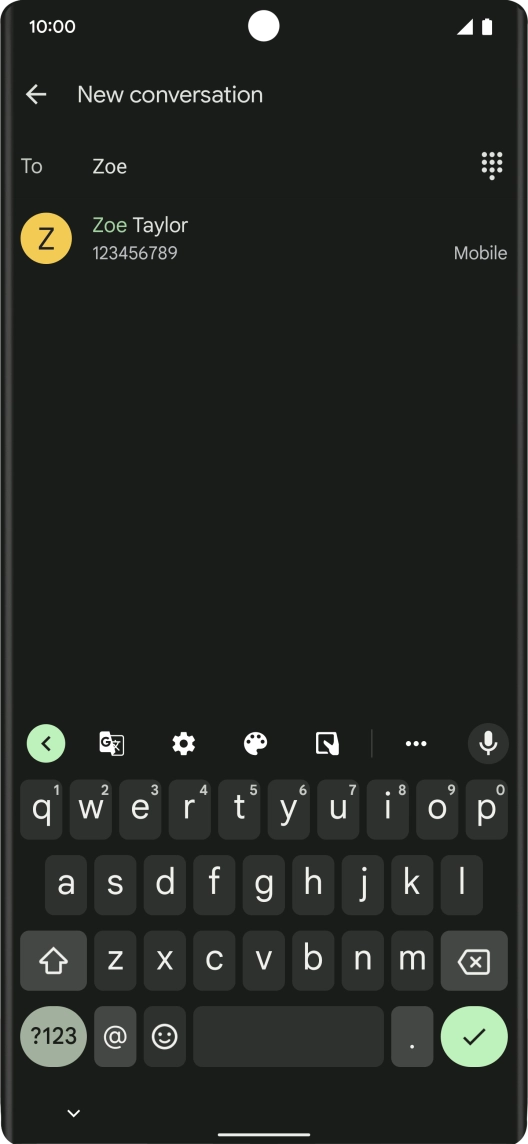 Press the required contact. Press the required contact.