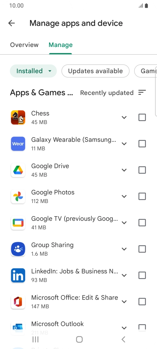 Press the required app. Press the required app.