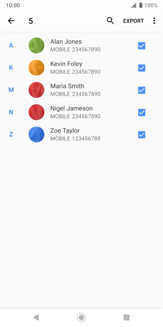 Press EXPORT. Press EXPORT.