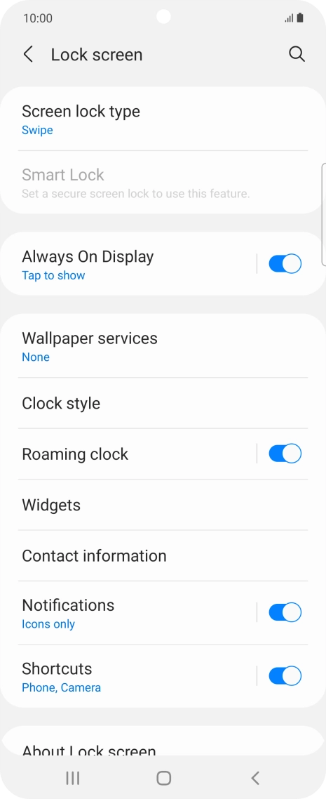 Press Screen lock type. Press Screen lock type.