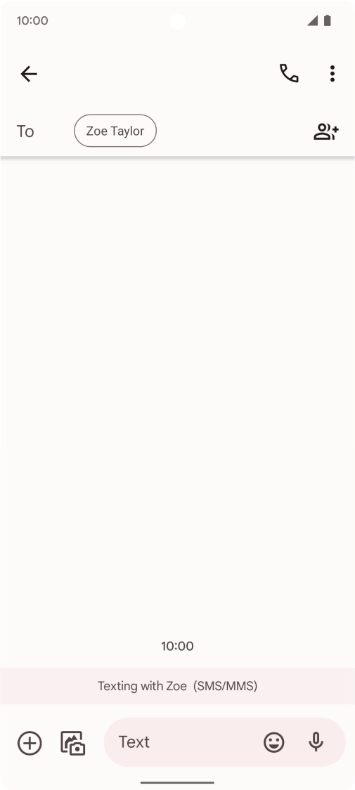Press the text input field and write the text for your MMS. Press the text input field and write the text for your MMS.