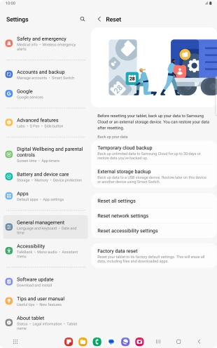 Press Factory data reset. Press Factory data reset.