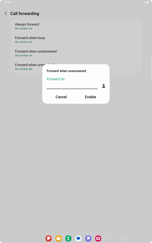 Key in +447953222222 and press Enable. Key in +447953222222 and press Enable.