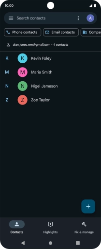 Press the new contact icon. Press the new contact icon.